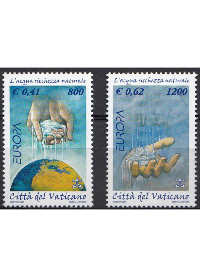 2001 Vaticano Europa 2 Valori Sassone 1228-9